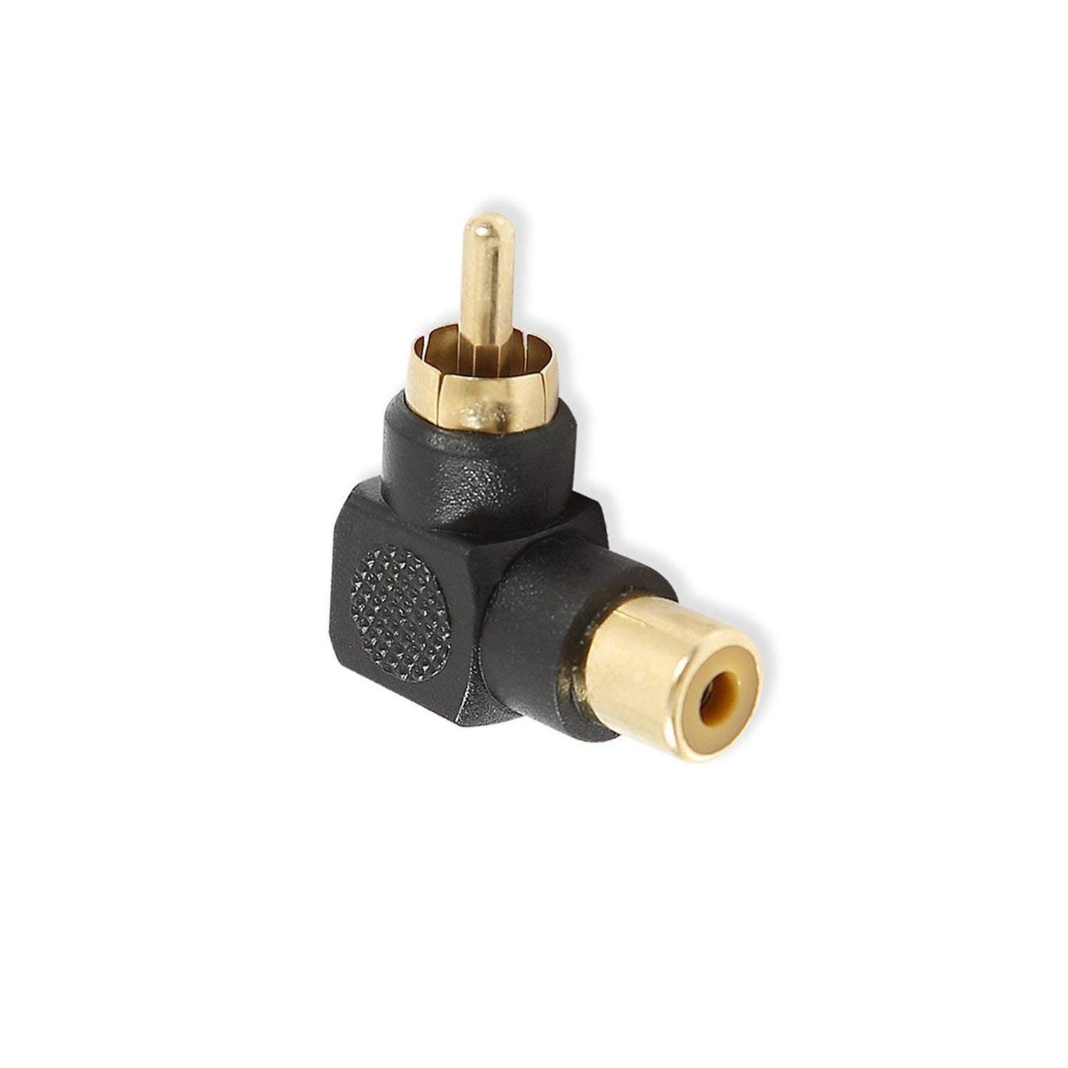 RCA Male to RCA Female Right Angle Adapter 90 Degree Connector Black eBay