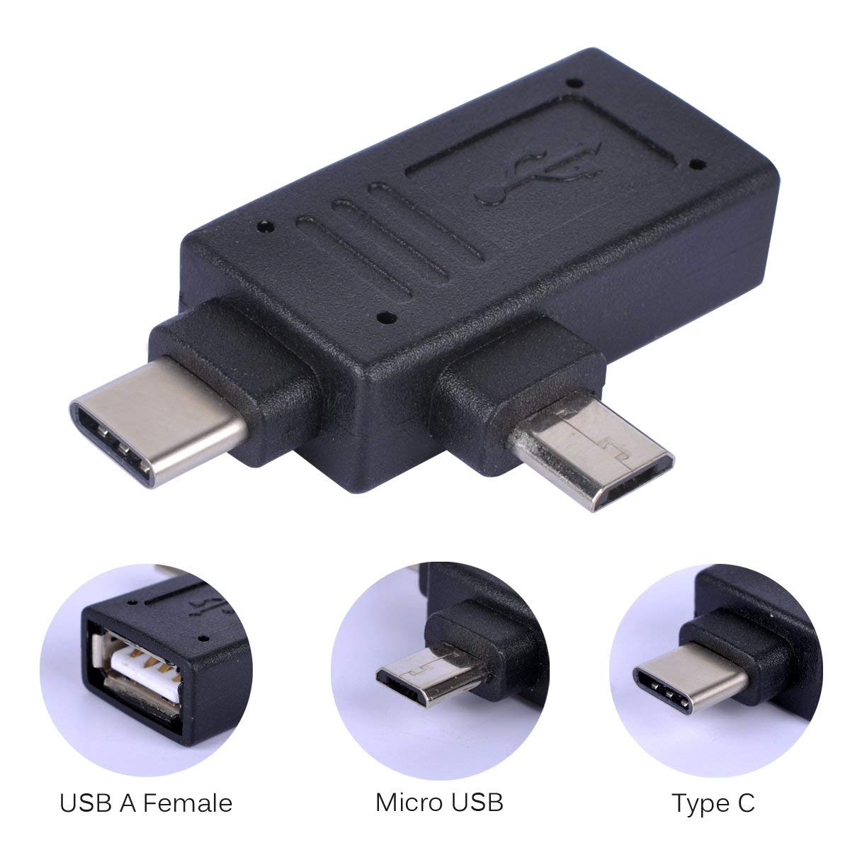 2in1 Otg Adapter Type C Micro Usb Port Male To Usb Female Ebay
