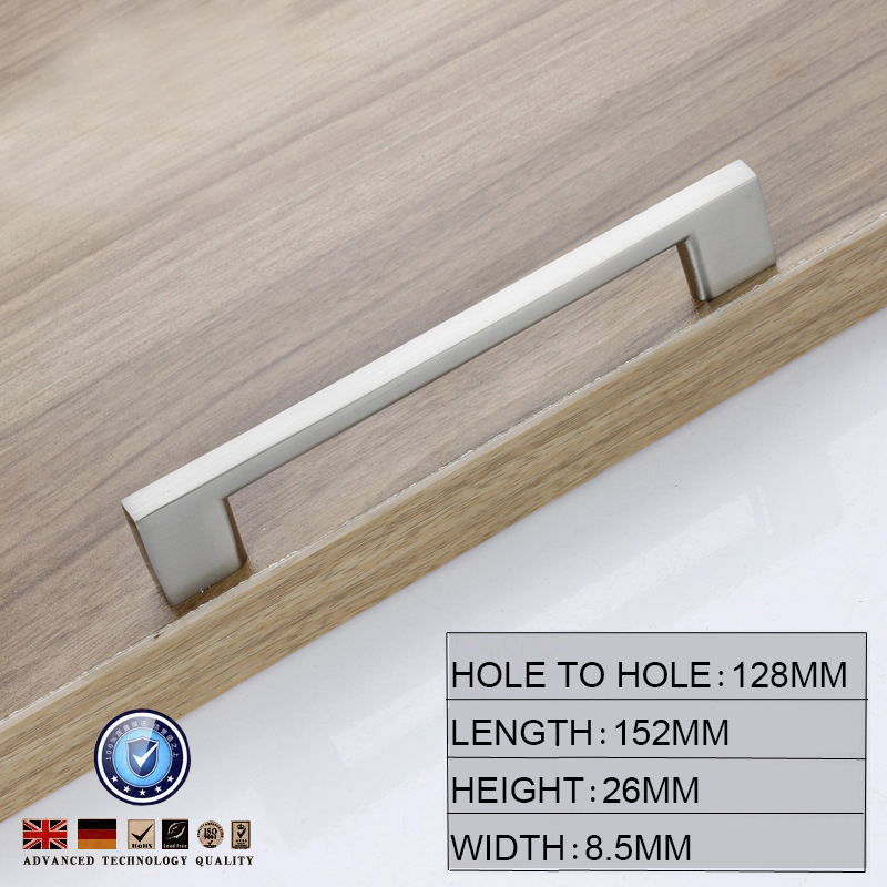 Brushed Nickel Kitchen Door Cabinet Drawer Handle Pulls 96MM 128 160 192 224MM Brushed Nickel Kitchen Door Cabinet Drawer Handle Pulls 96MM 128 160 192 224MM