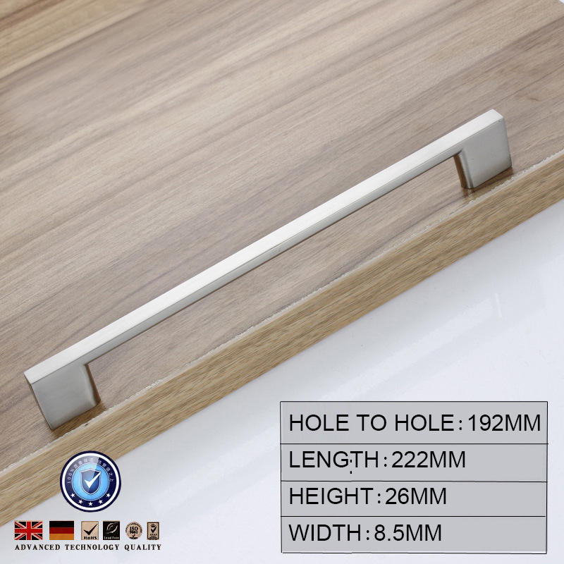 Brushed Nickel Kitchen Door Cabinet Drawer Handle Pulls 96MM 128 160 192 224MM Brushed Nickel Kitchen Door Cabinet Drawer Handle Pulls 96MM 128 160 192 224MM