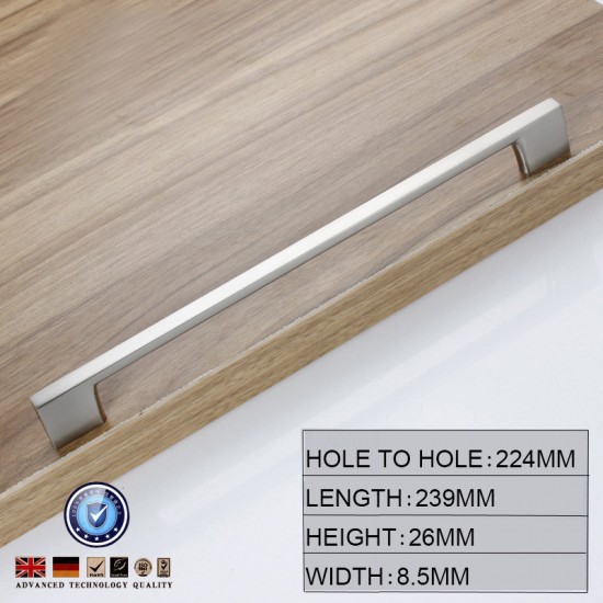 Brushed Nickel Kitchen Door Cabinet Drawer Handle Pulls 96MM 128 160 192 224MM Brushed Nickel Kitchen Door Cabinet Drawer Handle Pulls 96MM 128 160 192 224MM