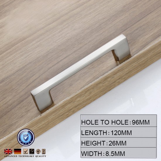 Brushed Nickel Kitchen Door Cabinet Drawer Handle Pulls 96MM 128 160 192 224MM Brushed Nickel Kitchen Door Cabinet Drawer Handle Pulls 96MM 128 160 192 224MM