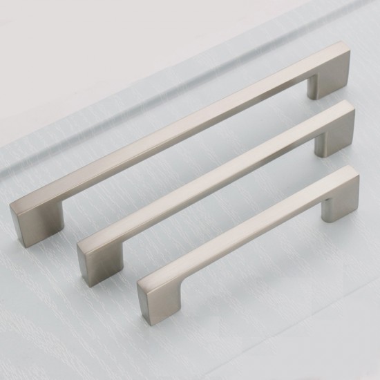 Brushed Nickel Kitchen Door Cabinet Drawer Handle Pulls 96MM 128 160 192 224MM