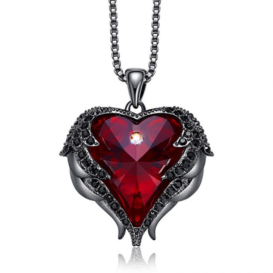 Women Angel Wing Swarovski Crystal Pendant Necklace Heart of Ocean Women Angel Wing Swarovski Crystal Pendant Necklace Heart of Ocean