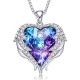 Women Angel Wing Swarovski Crystal Pendant Necklace Heart of Ocean Women Angel Wing Swarovski Crystal Pendant Necklace Heart of Ocean