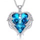 Women Angel Wing Swarovski Crystal Pendant Necklace Heart of Ocean Women Angel Wing Swarovski Crystal Pendant Necklace Heart of Ocean