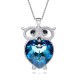 Made With Swarovski Necklace Pendant Silver Jewelry Owl Shape Made With Swarovski Necklace Pendant Silver Jewelry Owl Shape