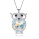 Made With Swarovski Necklace Pendant Silver Jewelry Owl Shape Made With Swarovski Necklace Pendant Silver Jewelry Owl Shape