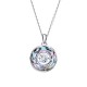 Women White Gold Plated Made With Swarovski Crystal Pendant Necklace Women White Gold Plated Made With Swarovski Crystal Pendant Necklace