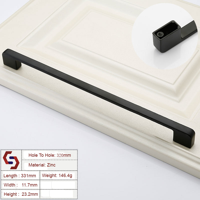 Zinc Kitchen Cabinet Handles Drawer Bar Handle Pull 96 128 192 320MM Zinc Kitchen Cabinet Handles Drawer Bar Handle Pull 96 128 192 320MM