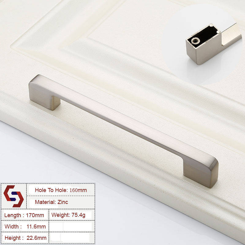 Zinc Kitchen Cabinet Handles Drawer Bar Handle Pull 96 128 192 320MM Zinc Kitchen Cabinet Handles Drawer Bar Handle Pull 96 128 192 320MM