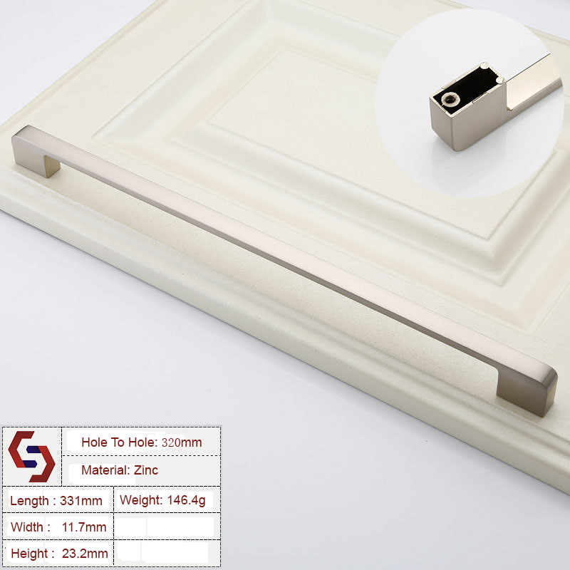 Zinc Kitchen Cabinet Handles Drawer Bar Handle Pull 96 128 192 320MM Zinc Kitchen Cabinet Handles Drawer Bar Handle Pull 96 128 192 320MM