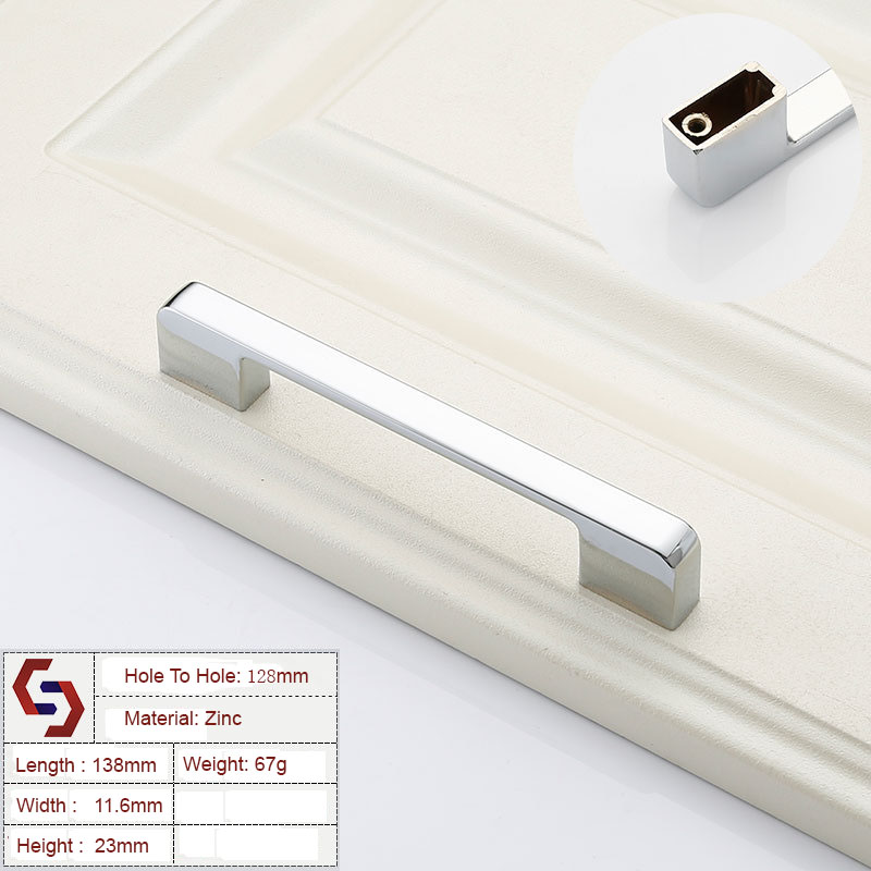 Zinc Kitchen Cabinet Handles Drawer Bar Handle Pull 96 128 192 320MM Zinc Kitchen Cabinet Handles Drawer Bar Handle Pull 96 128 192 320MM