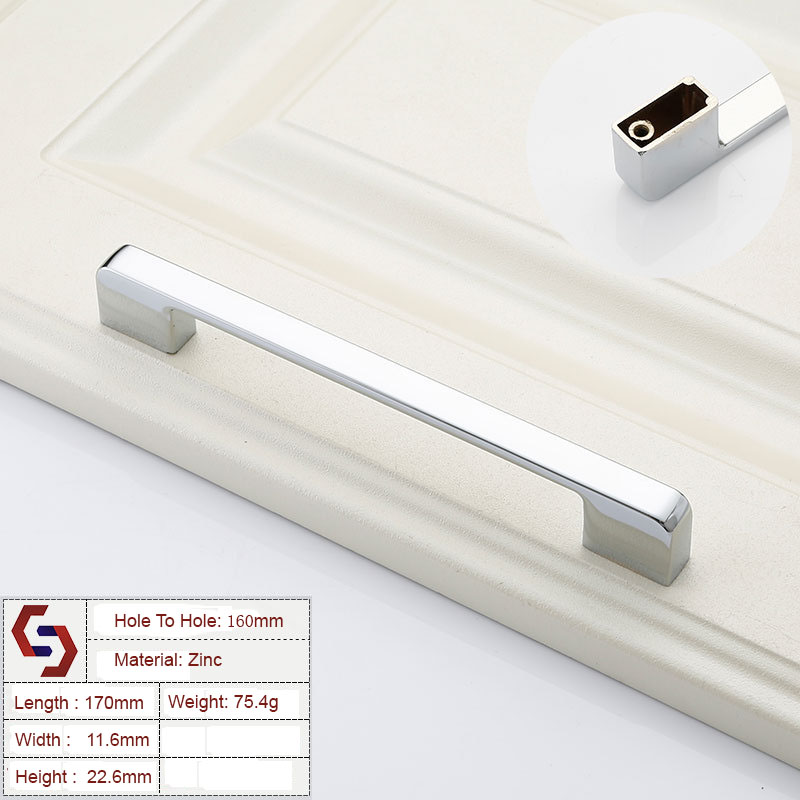 Zinc Kitchen Cabinet Handles Drawer Bar Handle Pull 96 128 192 320MM Zinc Kitchen Cabinet Handles Drawer Bar Handle Pull 96 128 192 320MM