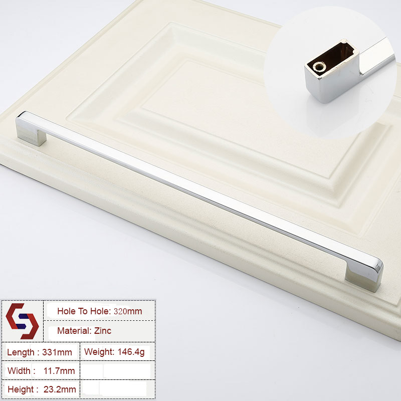 Zinc Kitchen Cabinet Handles Drawer Bar Handle Pull 96 128 192 320MM Zinc Kitchen Cabinet Handles Drawer Bar Handle Pull 96 128 192 320MM