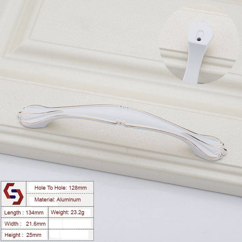 Aluminium White Kitchen Cabinet Handles Bar Drawer Handle Pull 96 128MM Aluminium White Kitchen Cabinet Handles Bar Drawer Handle Pull 96 128MM