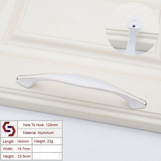 Aluminium White Kitchen Cabinet Handles Bar Drawer Handle Pull 96 128MM Aluminium White Kitchen Cabinet Handles Bar Drawer Handle Pull 96 128MM