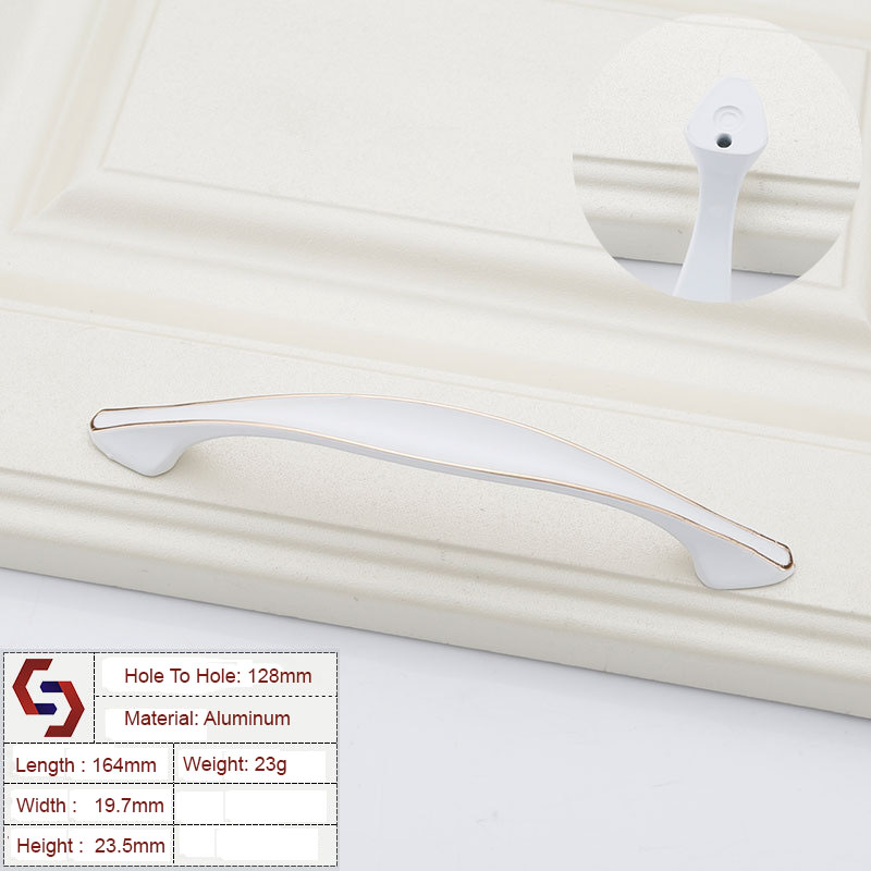 Aluminium White Kitchen Cabinet Handles Bar Drawer Handle Pull 96 128MM Aluminium White Kitchen Cabinet Handles Bar Drawer Handle Pull 96 128MM