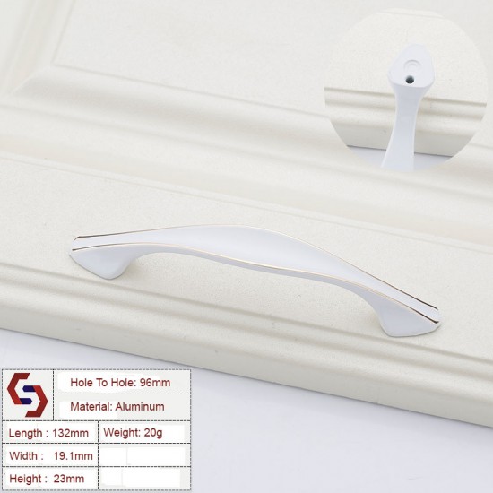 Aluminium White Kitchen Cabinet Handles Bar Drawer Handle Pull 96 128MM Aluminium White Kitchen Cabinet Handles Bar Drawer Handle Pull 96 128MM