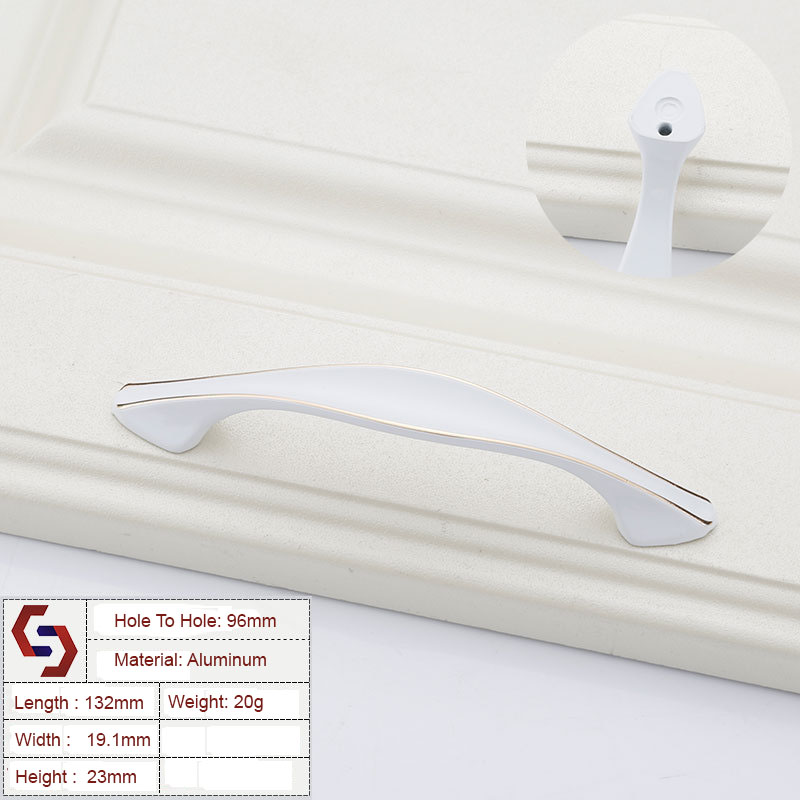 Aluminium White Kitchen Cabinet Handles Bar Drawer Handle Pull 96 128MM Aluminium White Kitchen Cabinet Handles Bar Drawer Handle Pull 96 128MM