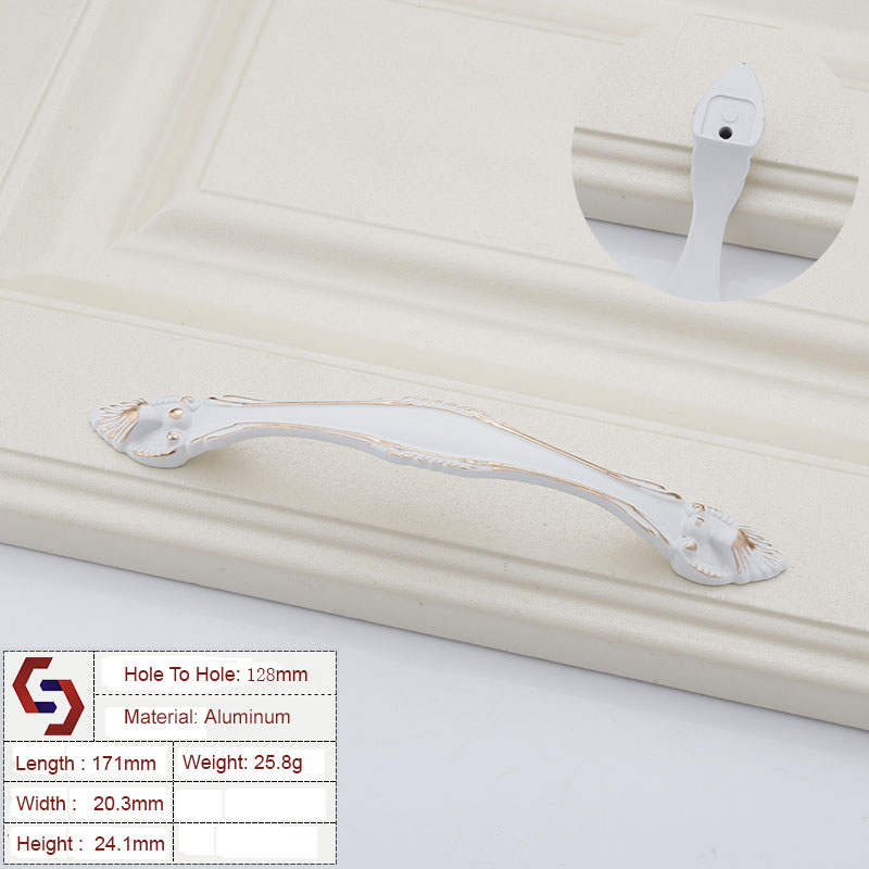 Aluminium White Kitchen Cabinet Handles Bar Drawer Handle Pull 96 128MM Aluminium White Kitchen Cabinet Handles Bar Drawer Handle Pull 96 128MM