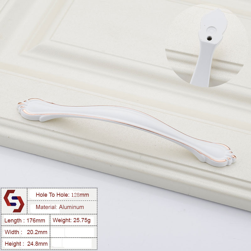 Aluminium White Kitchen Cabinet Handles Bar Drawer Handle Pull 96 128MM Aluminium White Kitchen Cabinet Handles Bar Drawer Handle Pull 96 128MM