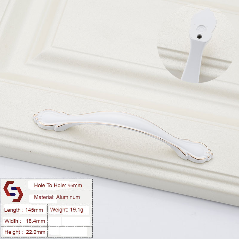 Aluminium White Kitchen Cabinet Handles Bar Drawer Handle Pull 96 128MM Aluminium White Kitchen Cabinet Handles Bar Drawer Handle Pull 96 128MM