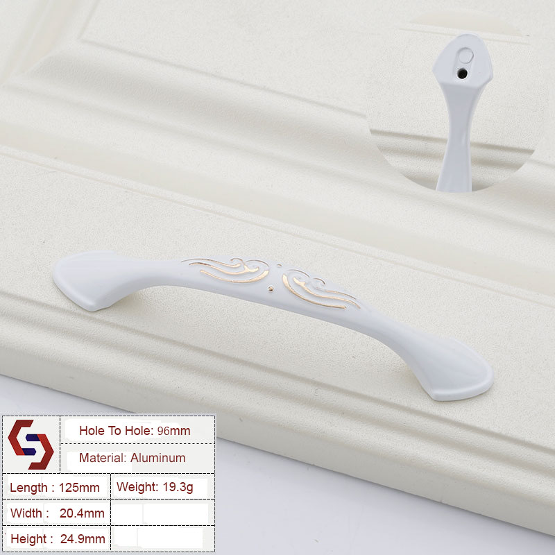 Aluminium White Kitchen Cabinet Handles Bar Drawer Handle Pull 96 128MM Aluminium White Kitchen Cabinet Handles Bar Drawer Handle Pull 96 128MM
