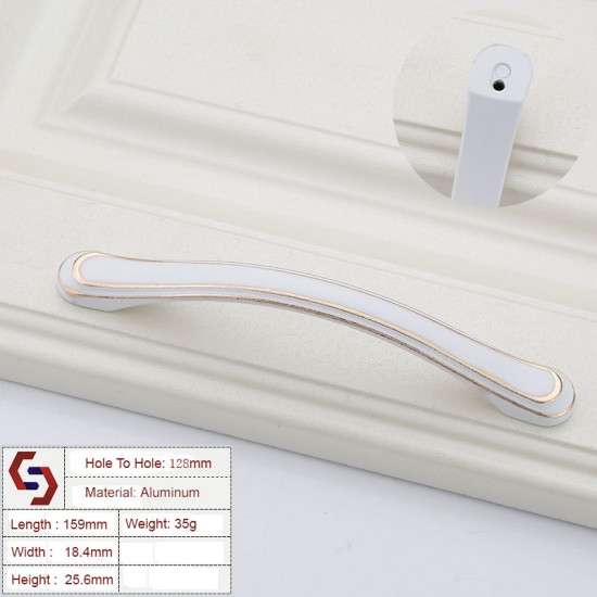 Aluminium White Kitchen Cabinet Handles Bar Drawer Handle Pull 96 128MM Aluminium White Kitchen Cabinet Handles Bar Drawer Handle Pull 96 128MM