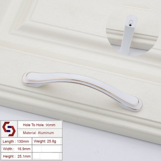 Aluminium White Kitchen Cabinet Handles Bar Drawer Handle Pull 96 128MM Aluminium White Kitchen Cabinet Handles Bar Drawer Handle Pull 96 128MM