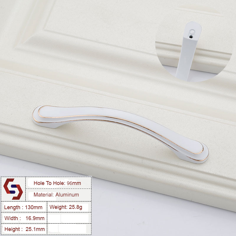 Aluminium White Kitchen Cabinet Handles Bar Drawer Handle Pull 96 128MM Aluminium White Kitchen Cabinet Handles Bar Drawer Handle Pull 96 128MM