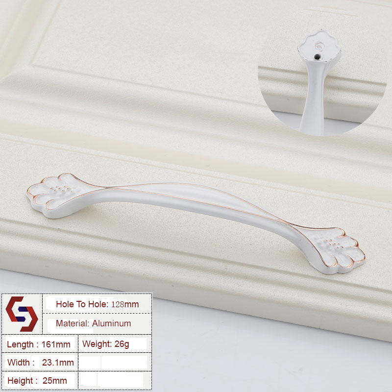 Aluminium White Kitchen Cabinet Handles Bar Drawer Handle Pull 96 128MM Aluminium White Kitchen Cabinet Handles Bar Drawer Handle Pull 96 128MM