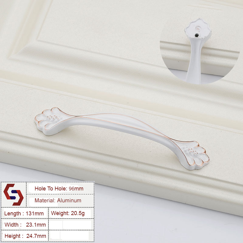 Aluminium White Kitchen Cabinet Handles Bar Drawer Handle Pull 96 128MM Aluminium White Kitchen Cabinet Handles Bar Drawer Handle Pull 96 128MM