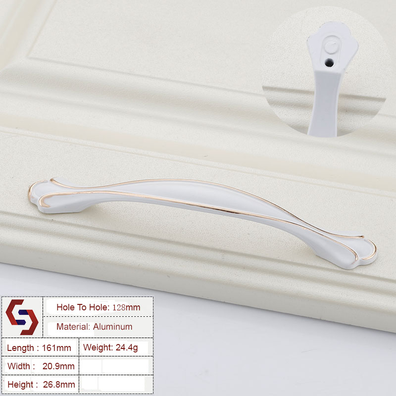 Aluminium White Kitchen Cabinet Handles Bar Drawer Handle Pull 96 128MM Aluminium White Kitchen Cabinet Handles Bar Drawer Handle Pull 96 128MM