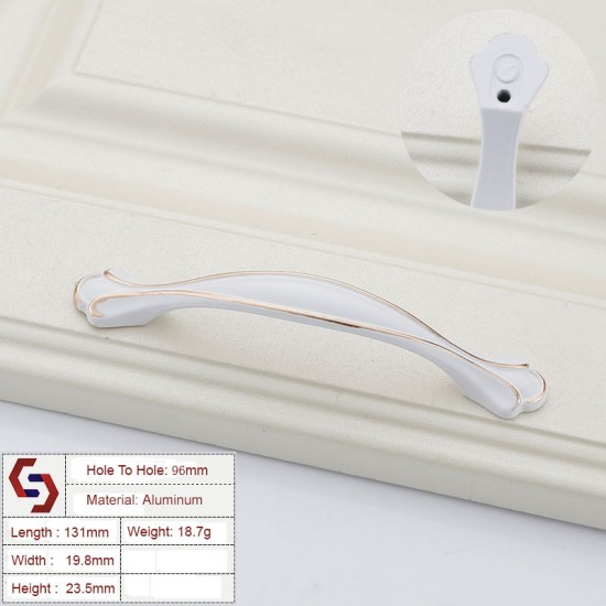 Aluminium White Kitchen Cabinet Handles Bar Drawer Handle Pull 96 128MM Aluminium White Kitchen Cabinet Handles Bar Drawer Handle Pull 96 128MM