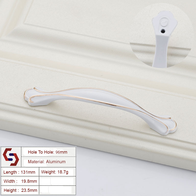 Aluminium White Kitchen Cabinet Handles Bar Drawer Handle Pull 96 128MM Aluminium White Kitchen Cabinet Handles Bar Drawer Handle Pull 96 128MM
