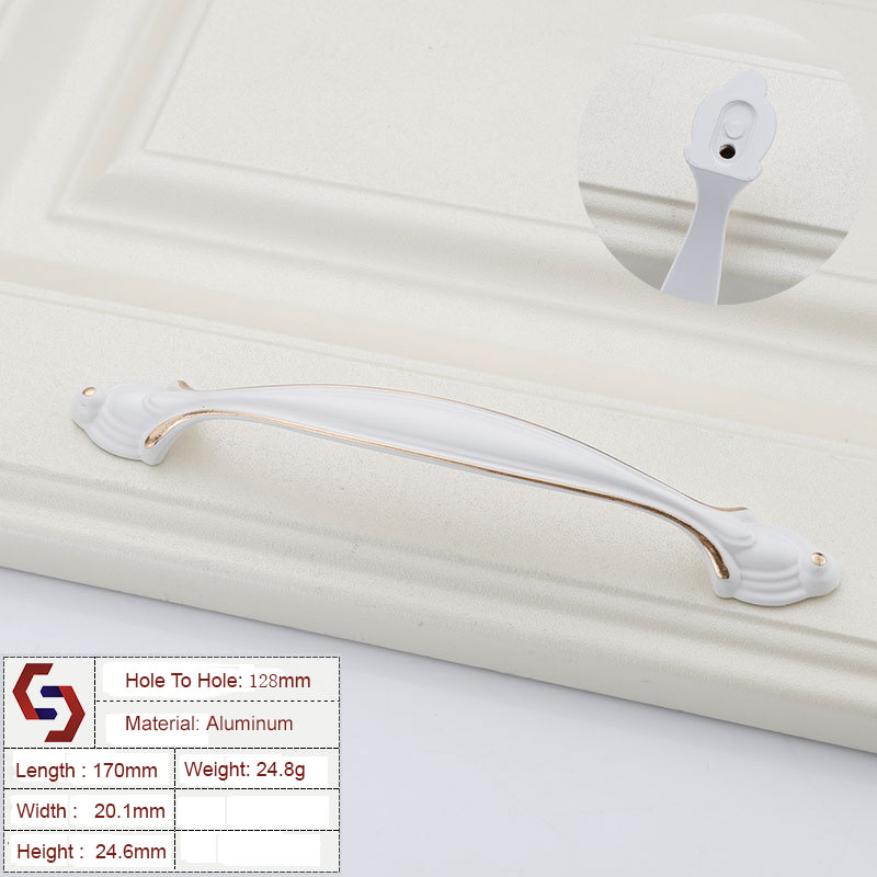 Aluminium White Kitchen Cabinet Handles Bar Drawer Handle Pull 96 128MM Aluminium White Kitchen Cabinet Handles Bar Drawer Handle Pull 96 128MM