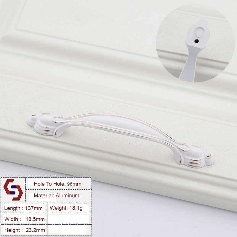 Aluminium White Kitchen Cabinet Handles Bar Drawer Handle Pull 96 128MM Aluminium White Kitchen Cabinet Handles Bar Drawer Handle Pull 96 128MM