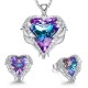 Women Angel Wing Made with Swarovski Crystal Pendant Necklace Heart of Ocean Women Angel Wing Made with Swarovski Crystal Pendant Necklace Heart of Ocean