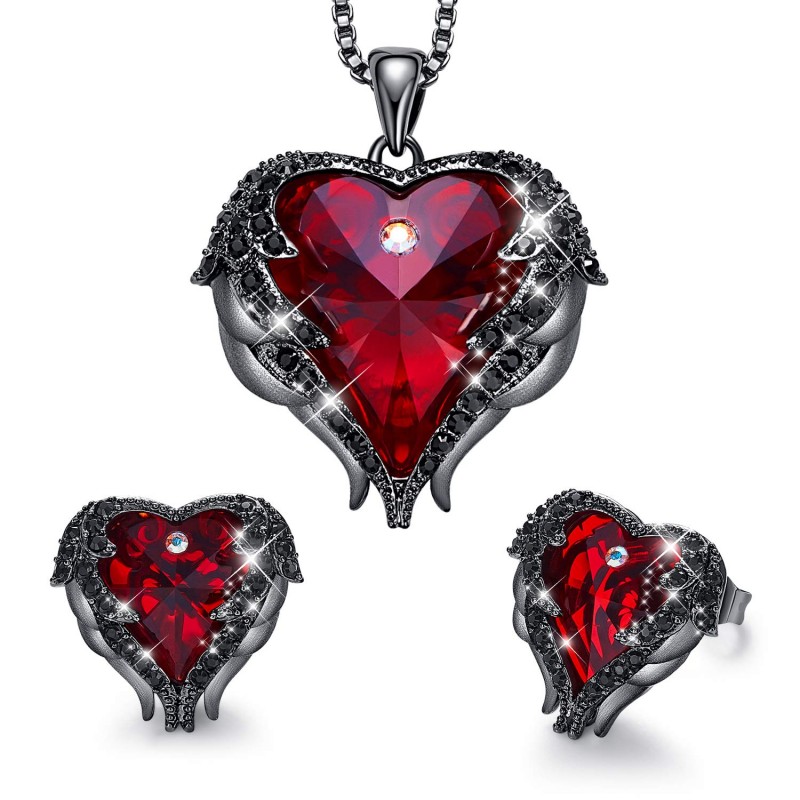 Women Angel Wing Made with Swarovski Crystal Pendant Necklace Heart of Ocean Women Angel Wing Made with Swarovski Crystal Pendant Necklace Heart of Ocean