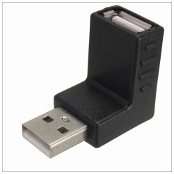 90 Degree Up Or Down Direction Angled USB 2.0 Male to Female Extension Adapter