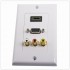 HDMI VGA 3RCA Audio Stereo Pass Through Component Composite Wall Plate Panel