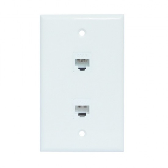 Ethernet Wall Plate 2 Port Cat6 Ethernet Cable Wall Plate Adapter