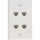 Ethernet Wall Plate 4 Port Cat6 Ethernet Cable Wall Plate Adapter