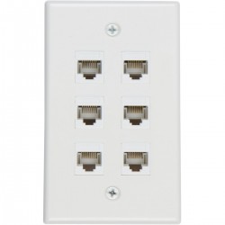 Ethernet Wall Plate 6 Port Cat6 Ethernet Cable Wall Plate Adapter