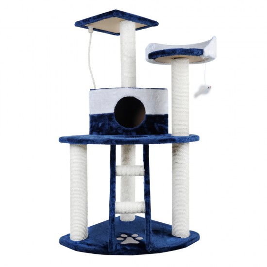 i.Pet 120cm Cat Scratching Tree - Blue & White i.Pet 120cm Cat Scratching Tree - Blue & White