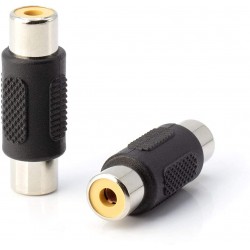 2x RCA Adapter Female to Female Coupler Extender Audio Video RCA Connectors