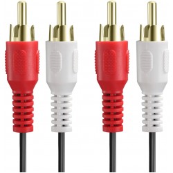 3M 2-RCA Male To Male Dual 2RCA Cable, 2 RCA Stereo Audio Cord Connector