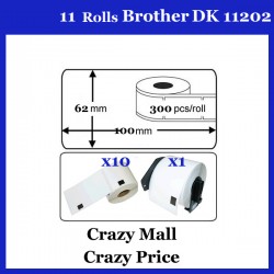 10+1 DK11202 DK 11202 Thermal Labels For Brother QL500 QL 560 570 580N 1060N ETC