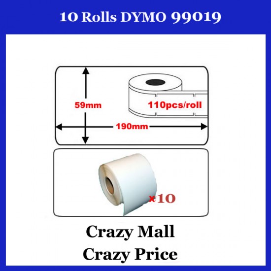 10x 99019 SD99019 Address Thermal Label 59x190mm For Dymo Seiko Writer Printer